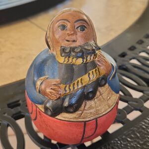 5/$15 peru woman Peruvian pipes handpainted clay figurine